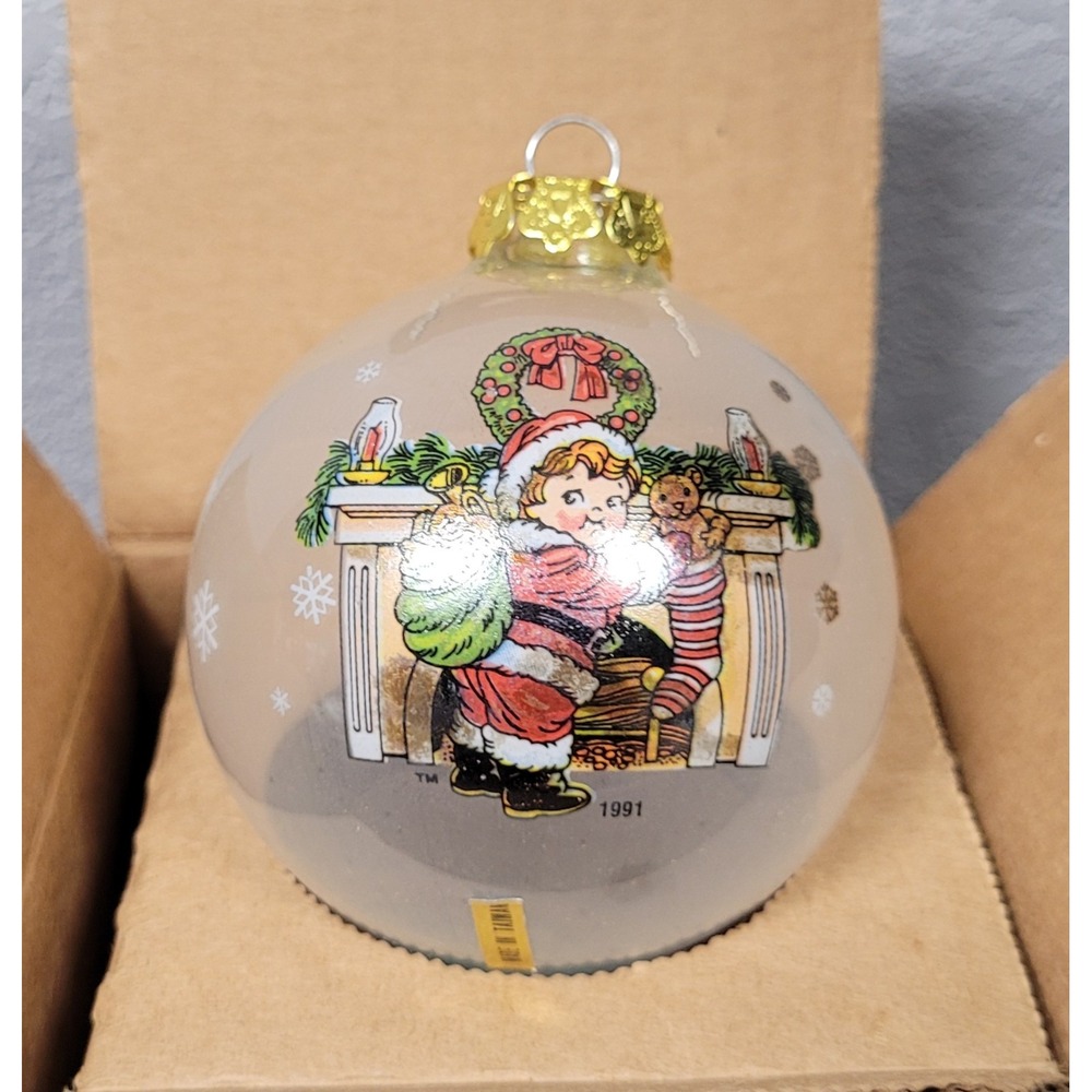 Vintage 1991 Campbell's Kids Collector's Edition Christmas Glass Ball Ornament